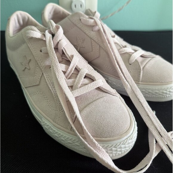 Converse Shoes - Converse Leather Baby Pink Low Top Sneakers Womens 8